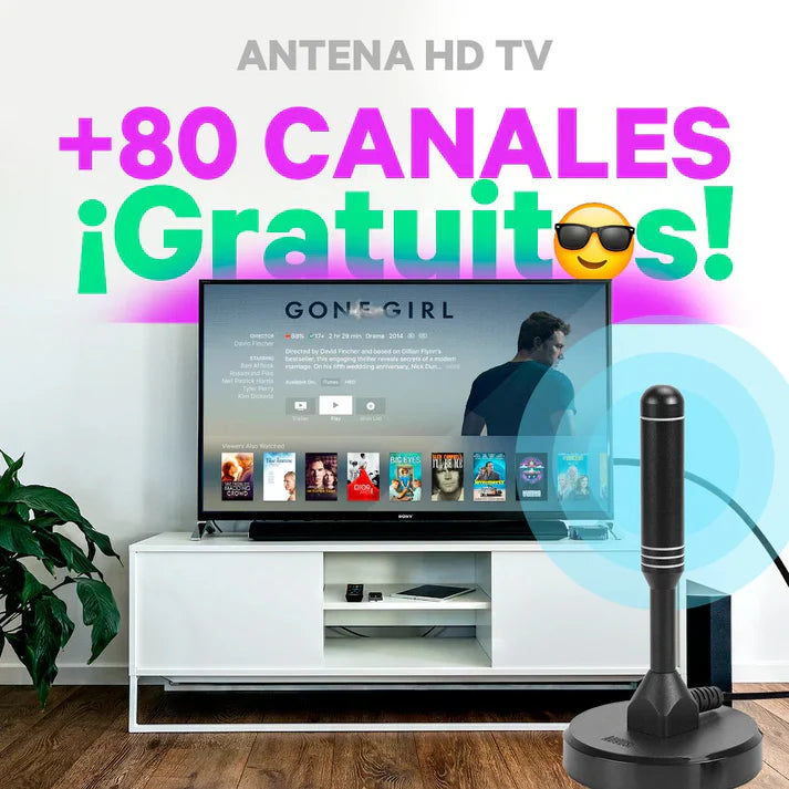 Antena HD Con 80 Canales Gratuitos